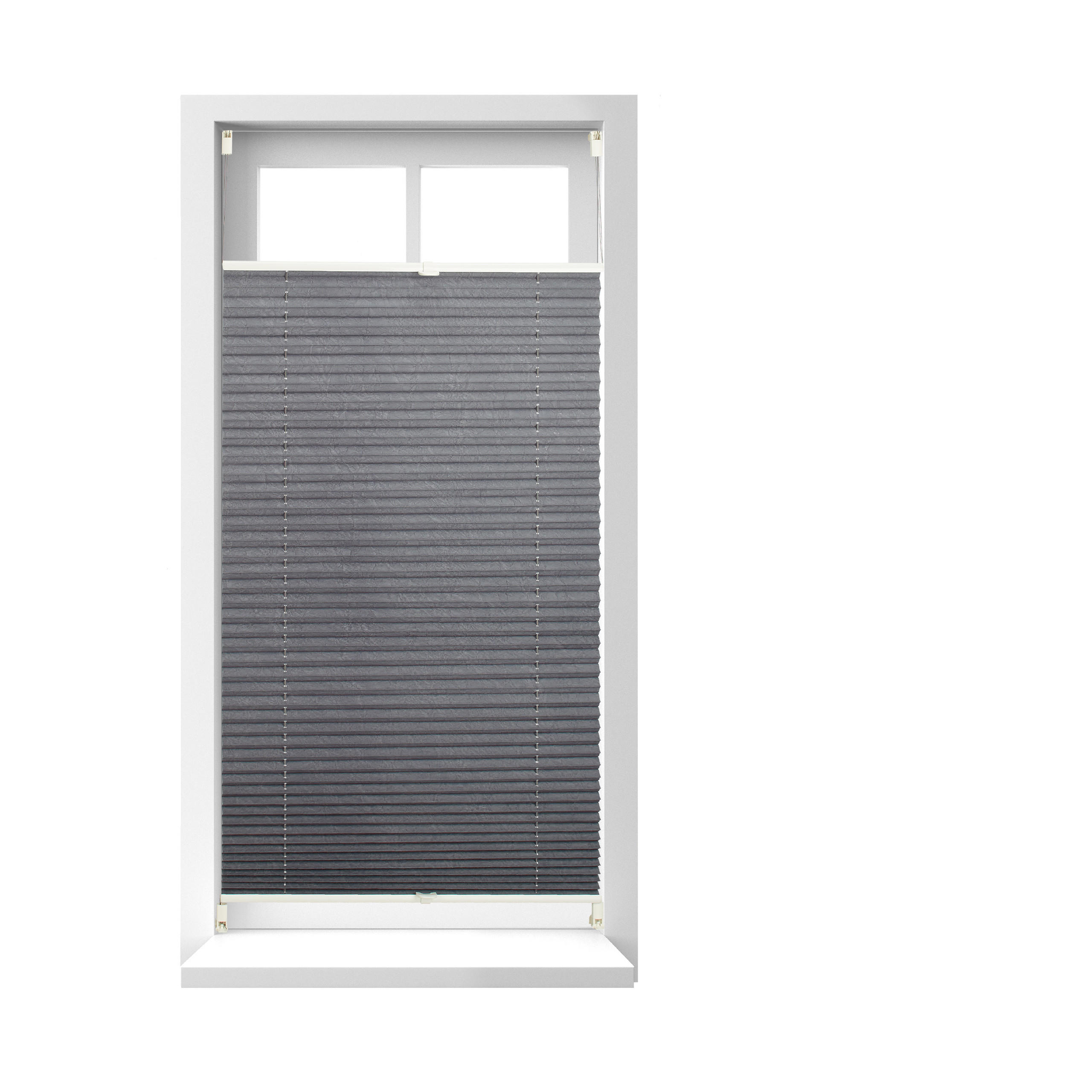 PLISSÉGARDIN Grå utan borrning 90x210 cm 210/90/2 cm