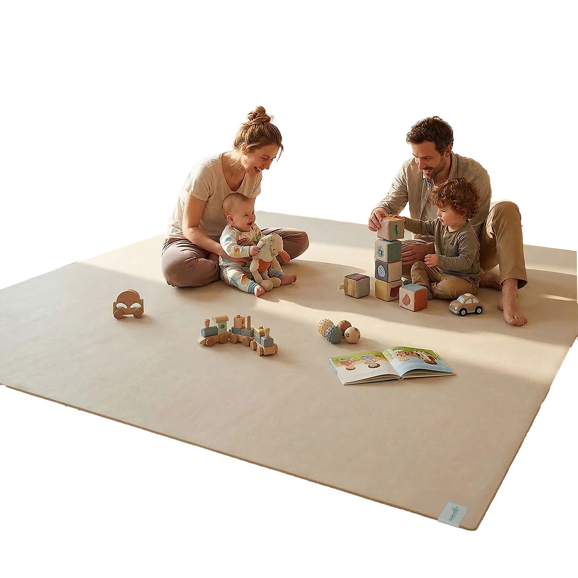 KRABBELMATTE XXL rutschfest und made in Germany 160x1000cm Sand/Beige - Beige, Textil (160/1000cm) - Sanosoft