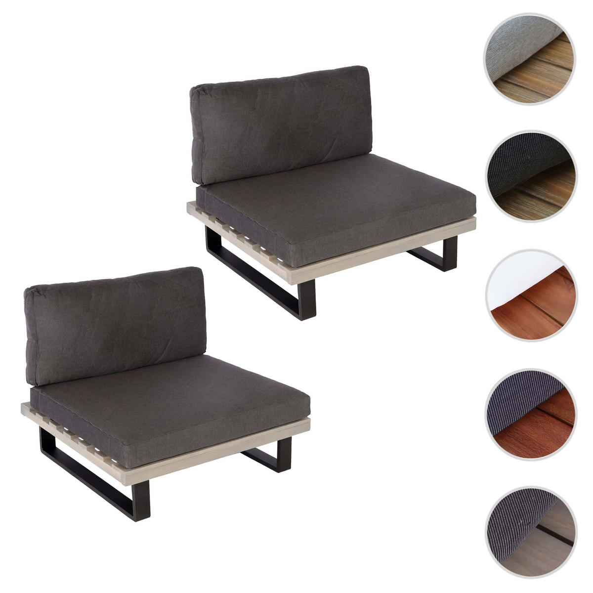 LOUNGE-SESSEL Schwarz, Grau, Anthrazit - Anthrazit/Schwarz, Holz (82/75/82cm) - MCW