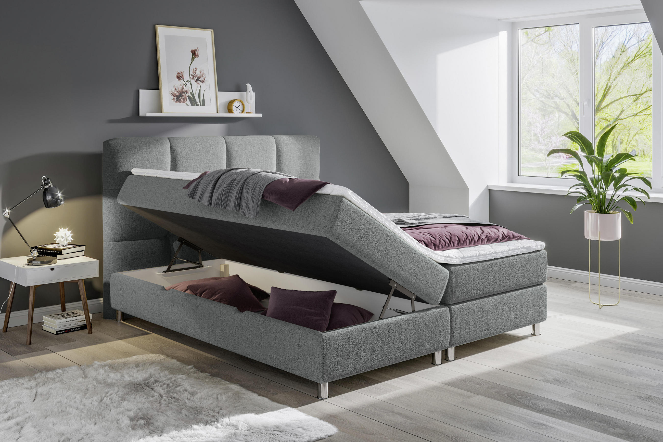 BoxSpring s posteljnim predalom