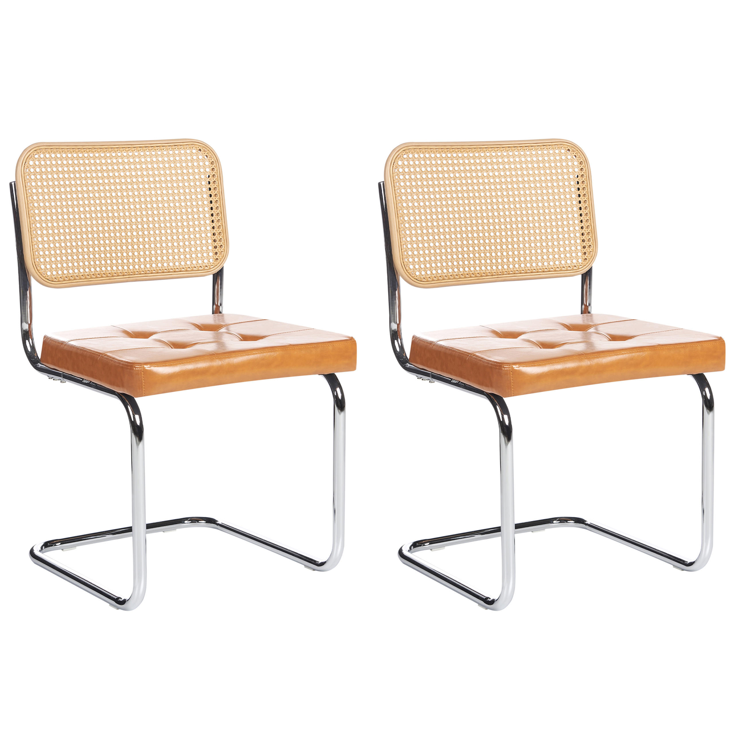ESSZIMMERSTUHL 2er-Set Braun Ethete - Silberfarben/Braun, Kunststoff (49/83/54cm) - Beliani