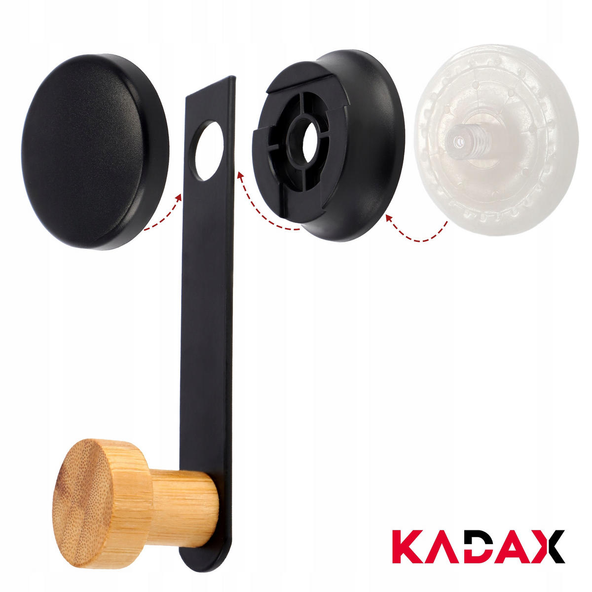 BADEZIMMERHAKEN für Kleidung 12 x 6 cm, schwarz - Schwarz, Metall (6/13cm) - KADAX