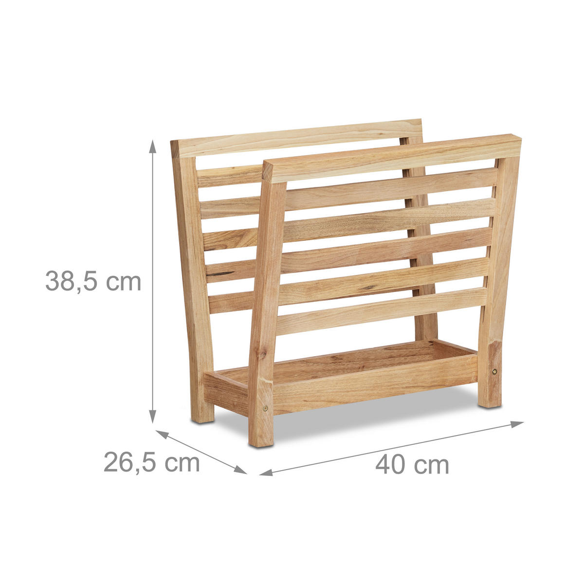 ZEITUNGSSTÄNDER - Hellbraun, Holz (26.5/38.5/40cm) - Relaxdays