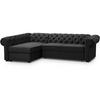 ECKSCHLAFSOFA Chester im Chesterfield-Stil, Schwarz, links - Schwarz, Textil (278/173cm) - Beautysofa