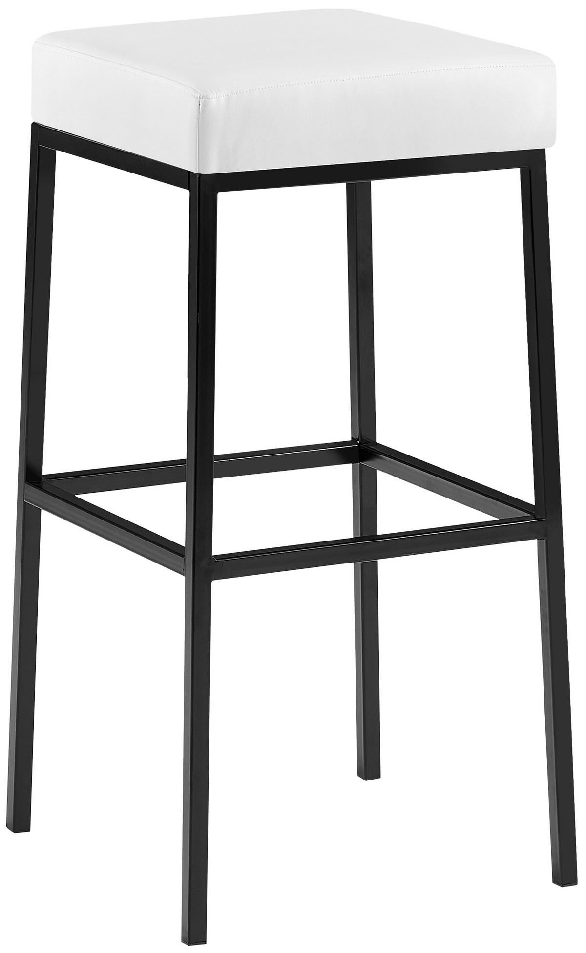 BARHOCKER Lederlook weiß - Schwarz/Weiß, Textil/Metall (37/78/37cm) - CLP