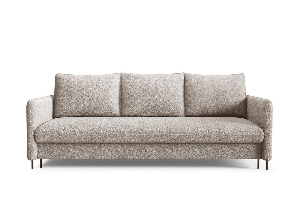SCHLAFSOFA Belis Boucle in Beige - Beige, Holzwerkstoff/Textil (216/95/91cm) - Bettso