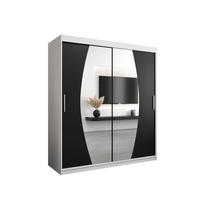 SCHWEBETÜRENSCHRANK 200/180/62 2-türig - Silberfarben/Schwarz, Holz/Kunststoff (180/200/62cm) - Abiks Möbel