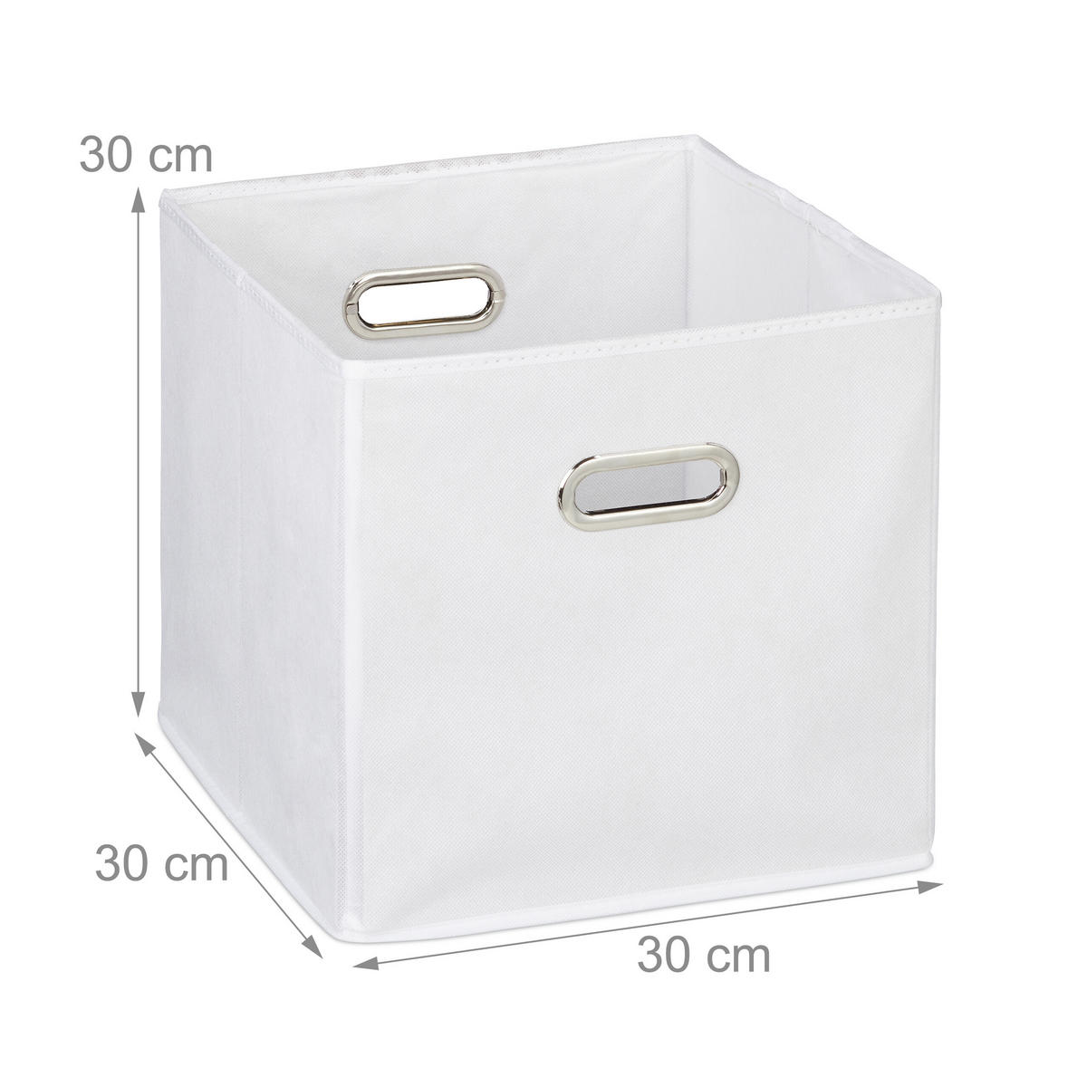 4XAUFBEWAHRUNGSBOX - Weiß, Wellpappe/Textil (30/30/30cm) - Relaxdays