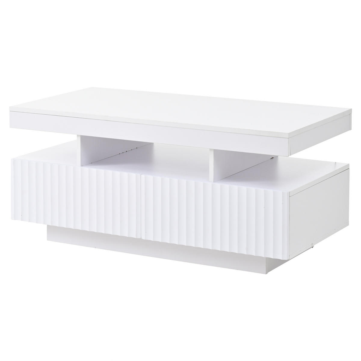 COUCHTISCH LED Weiß 100/50/45 cm - Weiß, Holzwerkstoff (100/50/45cm)