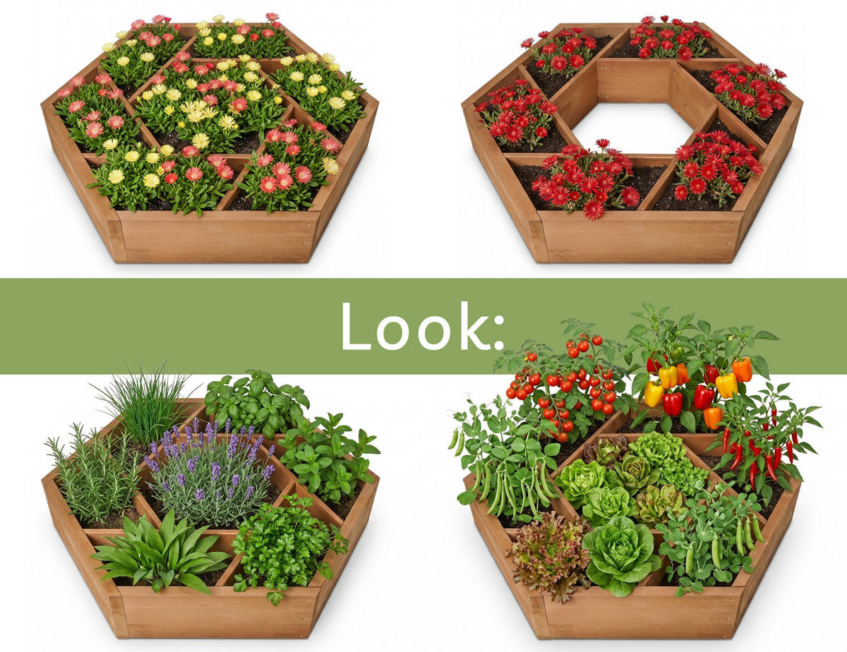 PFLANZBEET Hexy1 - Braun, Holz (100/80/100cm) - needs&wants