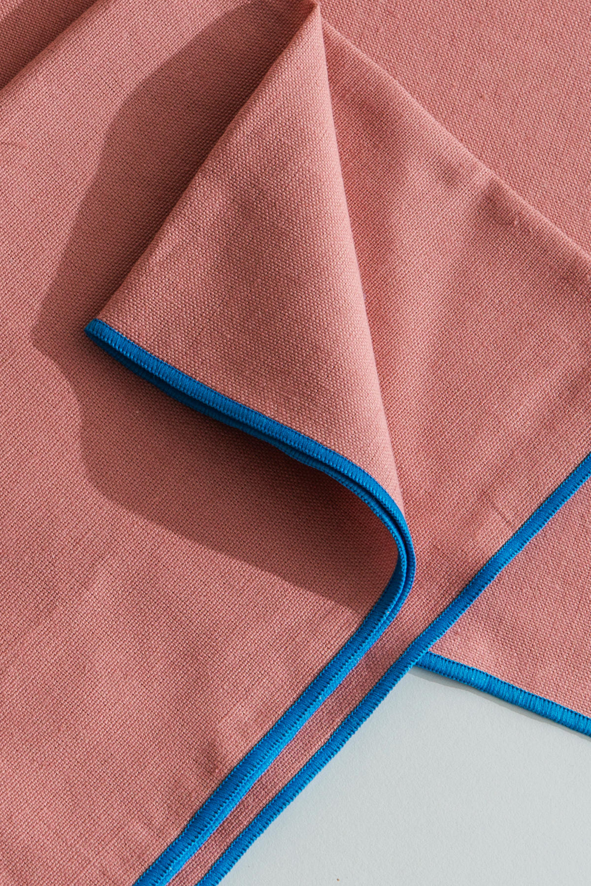 TISCHET 8-teilig, 100% Leinen, rosa und blau SET CONTRAST EDGE - Pink, Textil (40/130cm) - RNT By Really Nice Things
