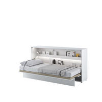 SCHRANKBETT BC-06 - 90x200cm Horizontal - Weiß Mat - Weiß, Holzwerkstoff (200/90cm) - Meblini