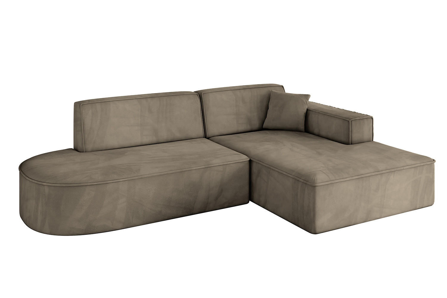 ECKSOFA Ottomane Rechts IREA-L1-v4 - 234x171x79 cm Braun - Braun, Holzwerkstoff/Textil (171/234cm) - ALTDECOR