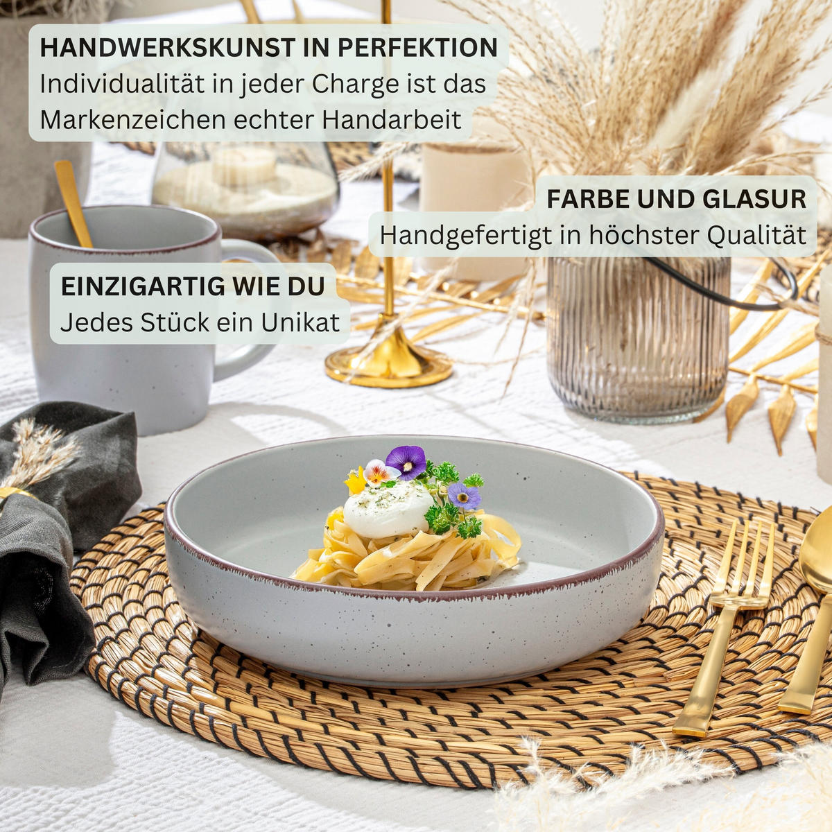 TAFELSERVICE BOMBAY SKY SHADES - 16 tlg aus Steingut - Multicolor, Stein (27/9.5/27cm) - Sänger