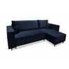 ECKSOFA RIO mit Schlaffunktion und Bettkasten, Farbe: Blau, Velourstoff, Ottomane Universal - Blau, Textil (249/142cm) - Marpur