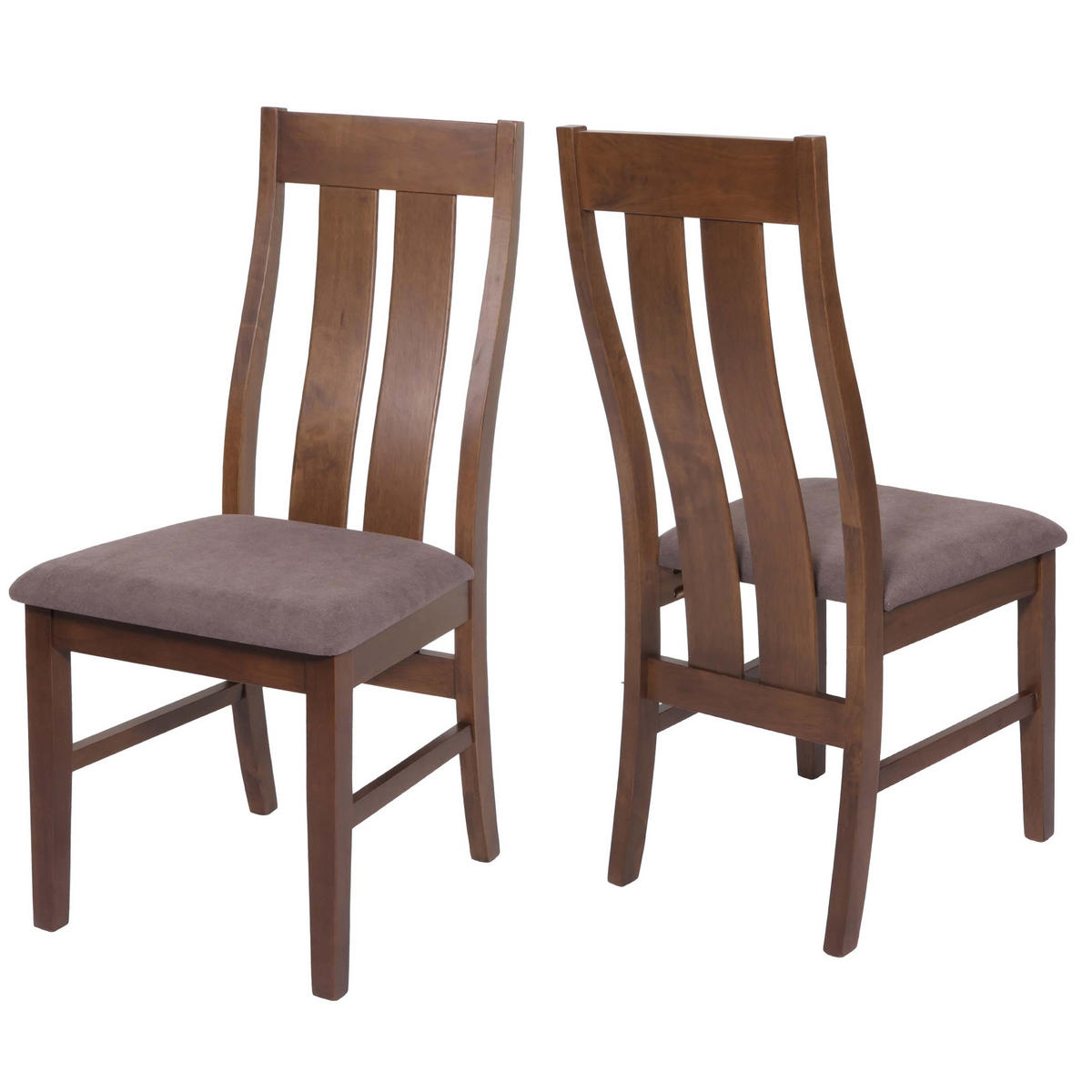 ESSZIMMERSTUHL Dunkelbraun, Taupe 2er-Set - Taupe/Dunkelbraun, Holz (46/100/45cm) - MCW