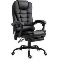 BÜROSTUHL in Schwarz 79x67x121 cm mit Massagefunktion, Fußstütze und verstellbarer Rückenlehne - Schwarz, Kunststoff (67/121/79cm) - IVMEU