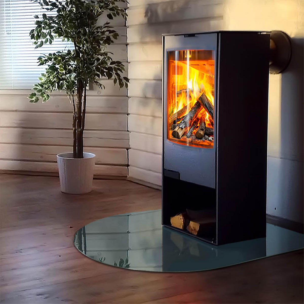 GLASPLATTE für Kamin 100x100 cm Türkis - Türkis, Glas (100/100/0.4cm) - ArtPrintCave