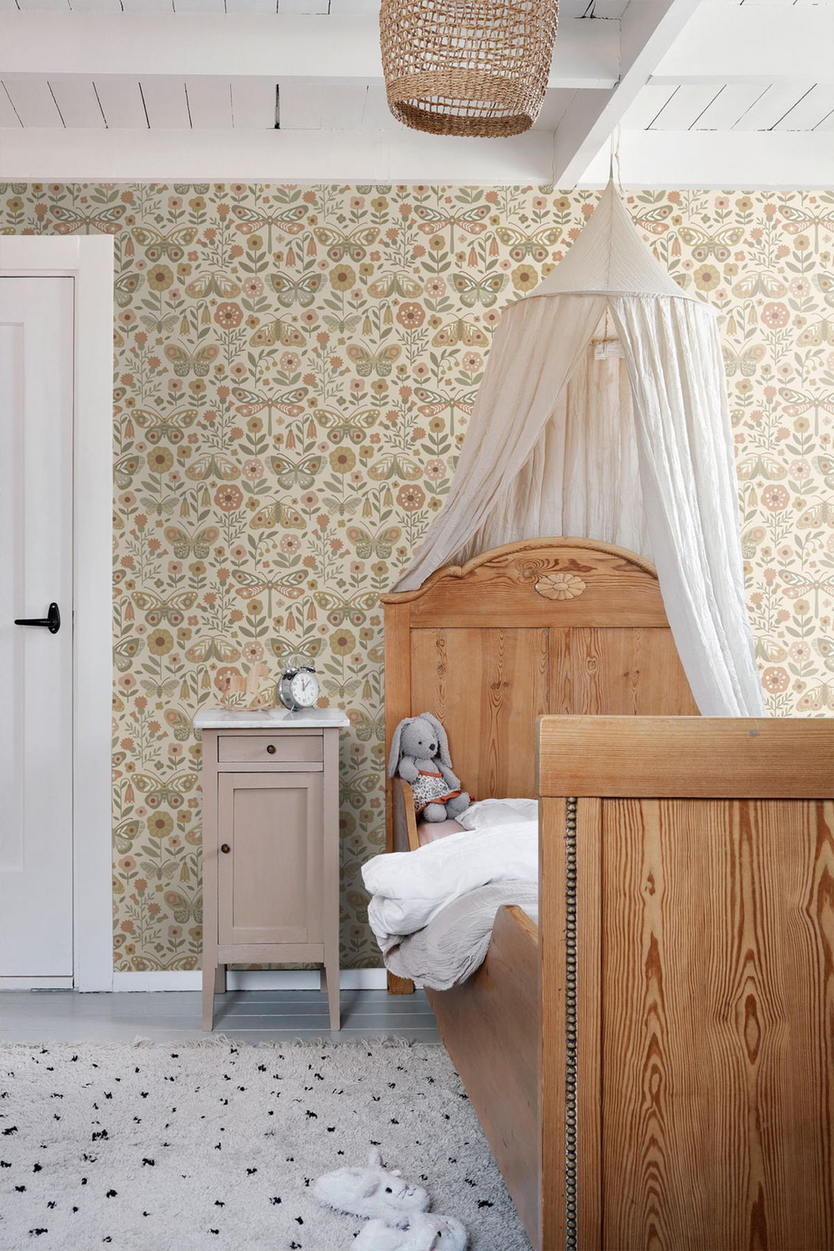 TAPETE Blumen & Schmetterlinge 50 x 900 cm - Beige, Papier (50/0.1cm) - ESTAhome