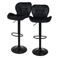 BARHOCKER Samt schwarz 2er Set - Schwarz, Metall (41/110/47cm) - ML-DESIGN