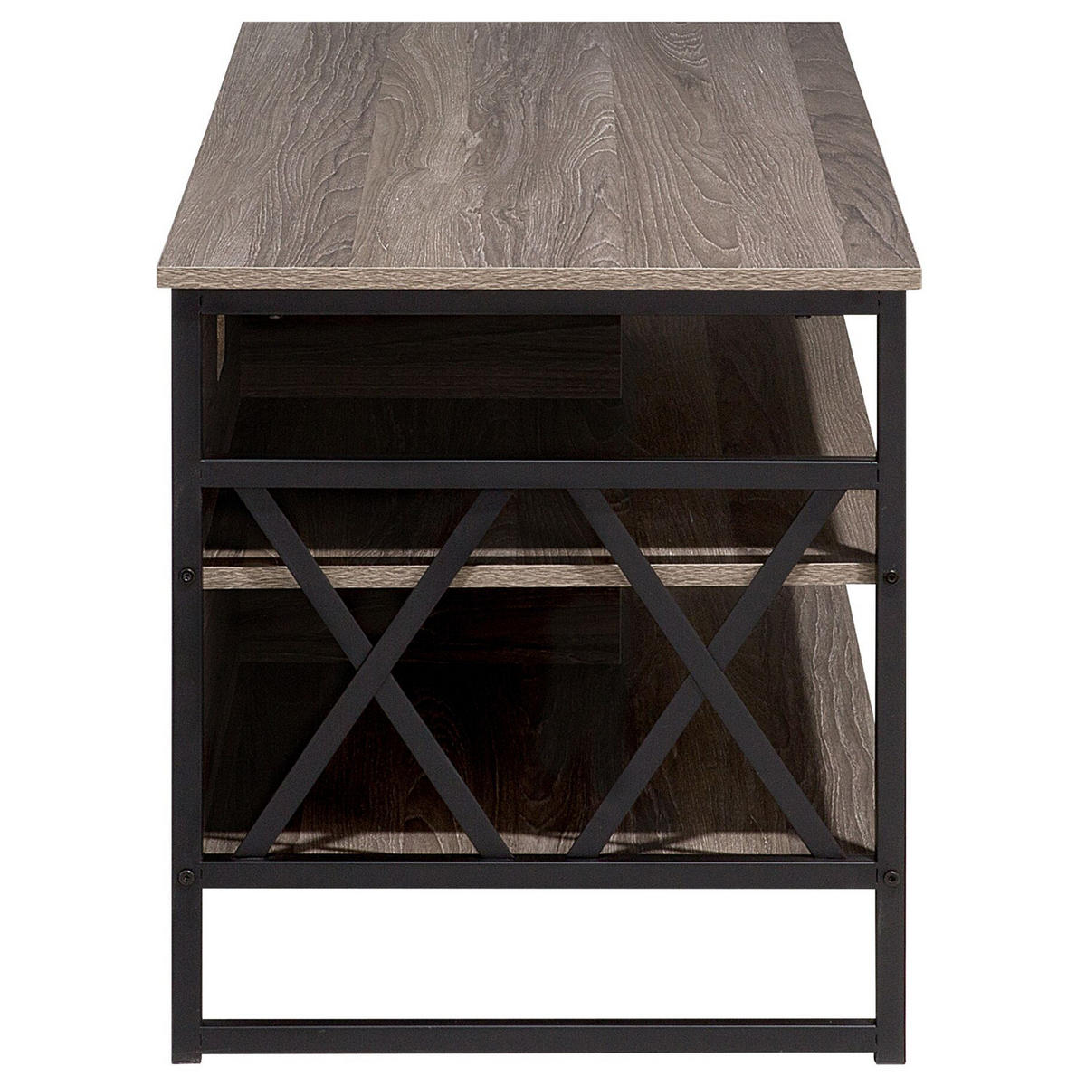 TV-MÖBEL Dunkelbraun, Schwarz CARLISLE 51/120/56 cm - Dunkelbraun, Holzwerkstoff (120/56/51cm) - Beliani