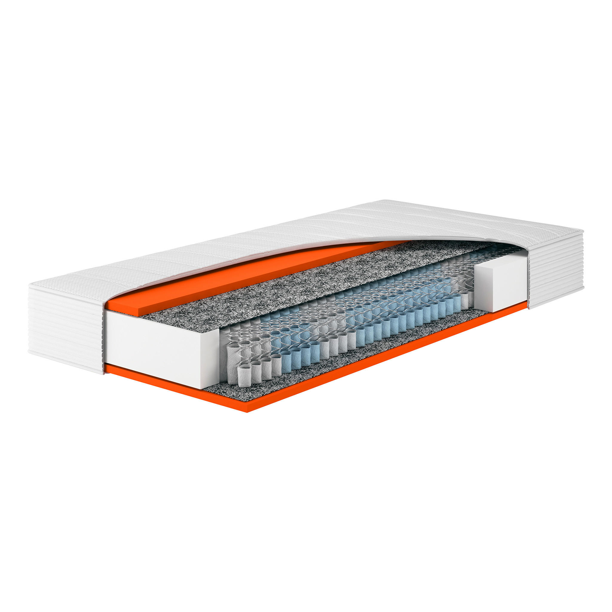 TASCHENFEDERKERN-MATRATZE "Dynamic TFK", H4, 80 x 200 cm, Höhe: ca. 24 cm - Weiß, Textil (80/200cm) - Hn8 Schlafsysteme
