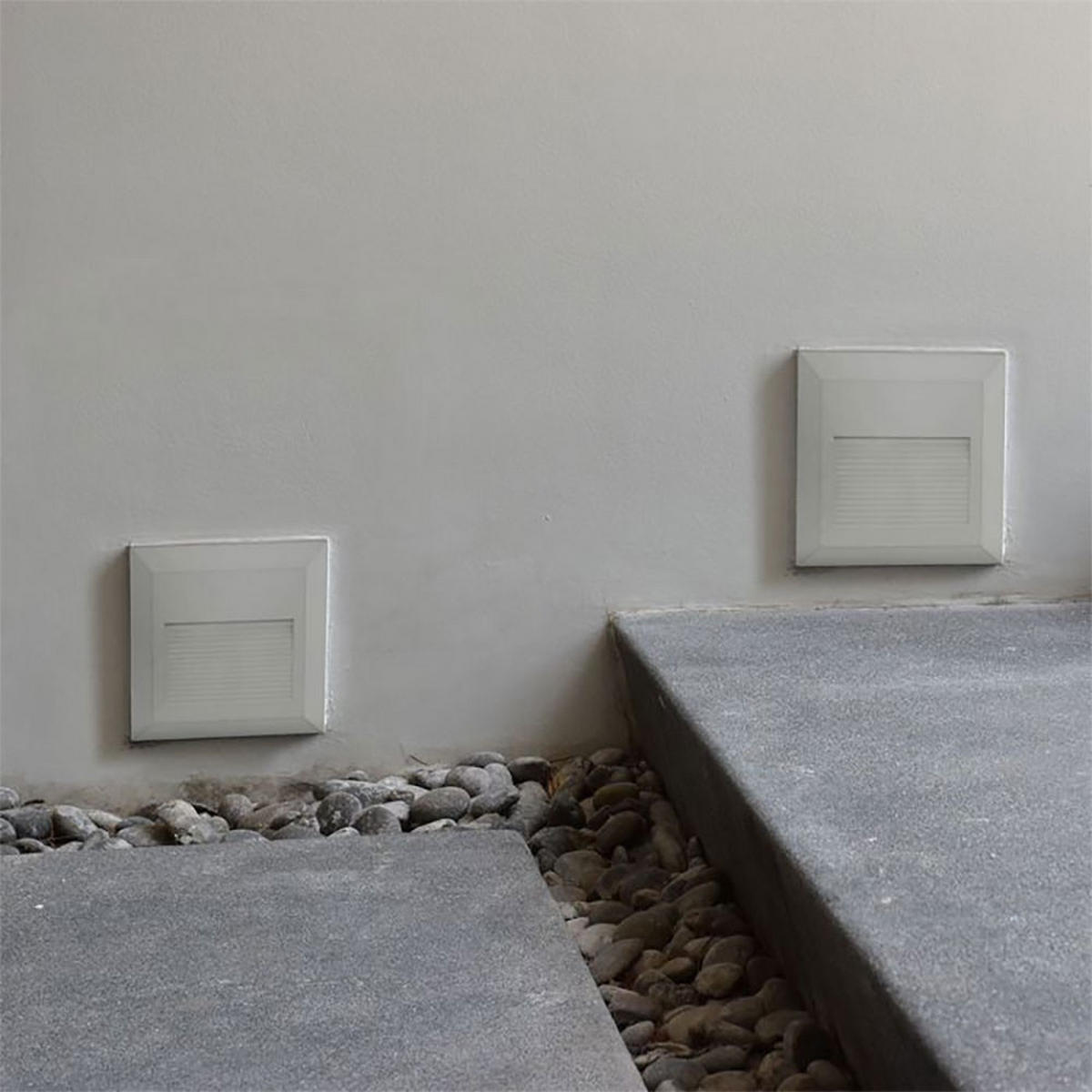 LED AUSSEN-WANDLEUCHTE Kunststoff Weiß 4er Set - Weiß, Kunststoff (12.4/12.4/2.7cm)