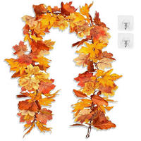HERBSTGIRLANDE Ahornblätter 175 cm mit 2 Haken - Multicolor, Kunststoff (175cm)