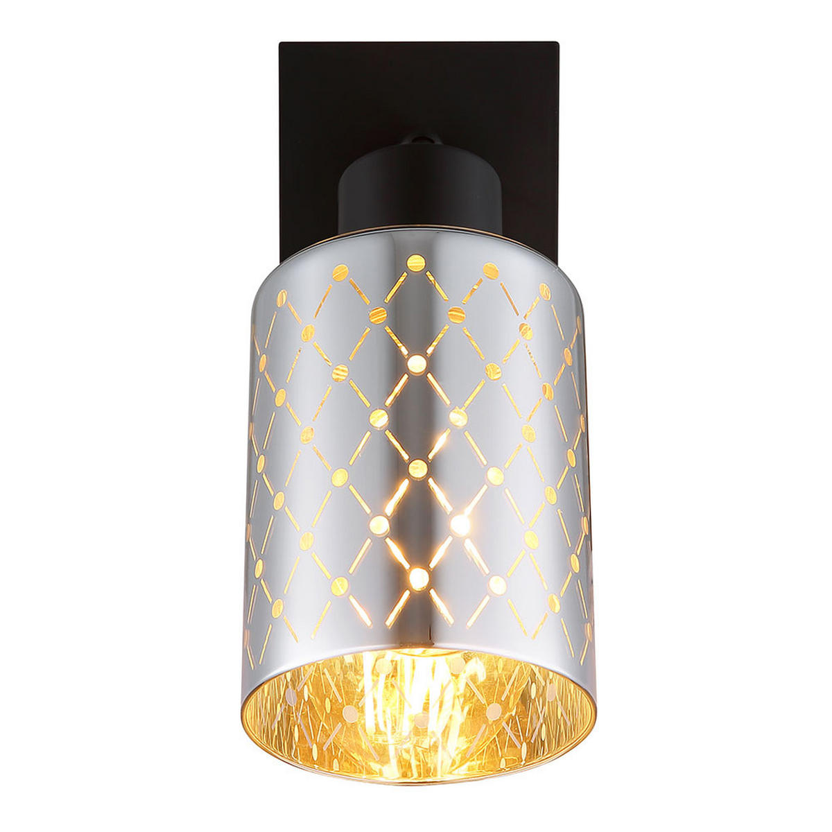 LED WANDLEUCHTE ALONSO, Metall, Schwarz, schwenkbar - Schwarz, Glas (9/20/16.5cm) - Globo Lighting