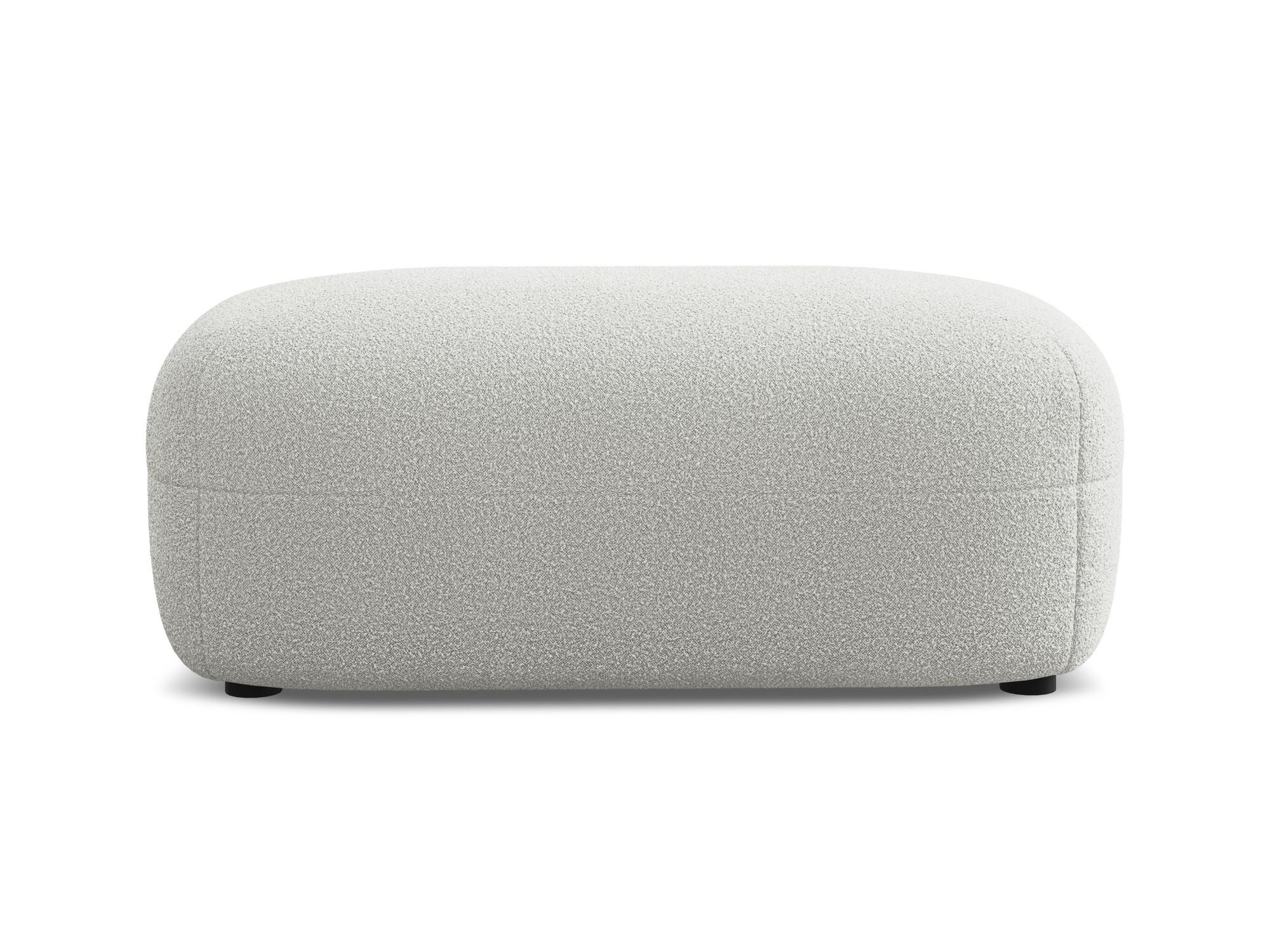 POUF Bouclé Stoff Grau - Hellgrau/Schwarz, Kunststoff/Textil (92/40/48cm) - Makamii