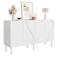 SIDEBOARD 140/40/77,5 cm Weiß aus MDF und PB mit Push-to-Open - Weiß, Holzwerkstoff (140/77.5/40cm) - OKWISH