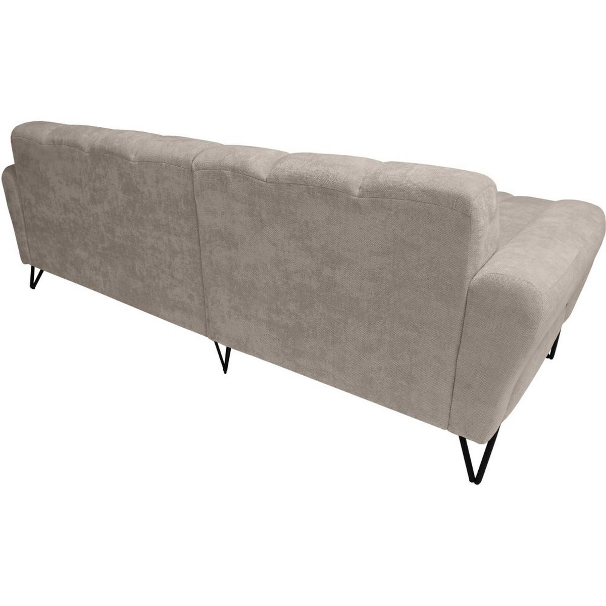 ECKSOFA Volare Mini ohne Schlaffunktion cappuccino links, Storm-Stoff - Schwarz/Cappuccino, Textil/Metall (256/165cm) - Beautysofa