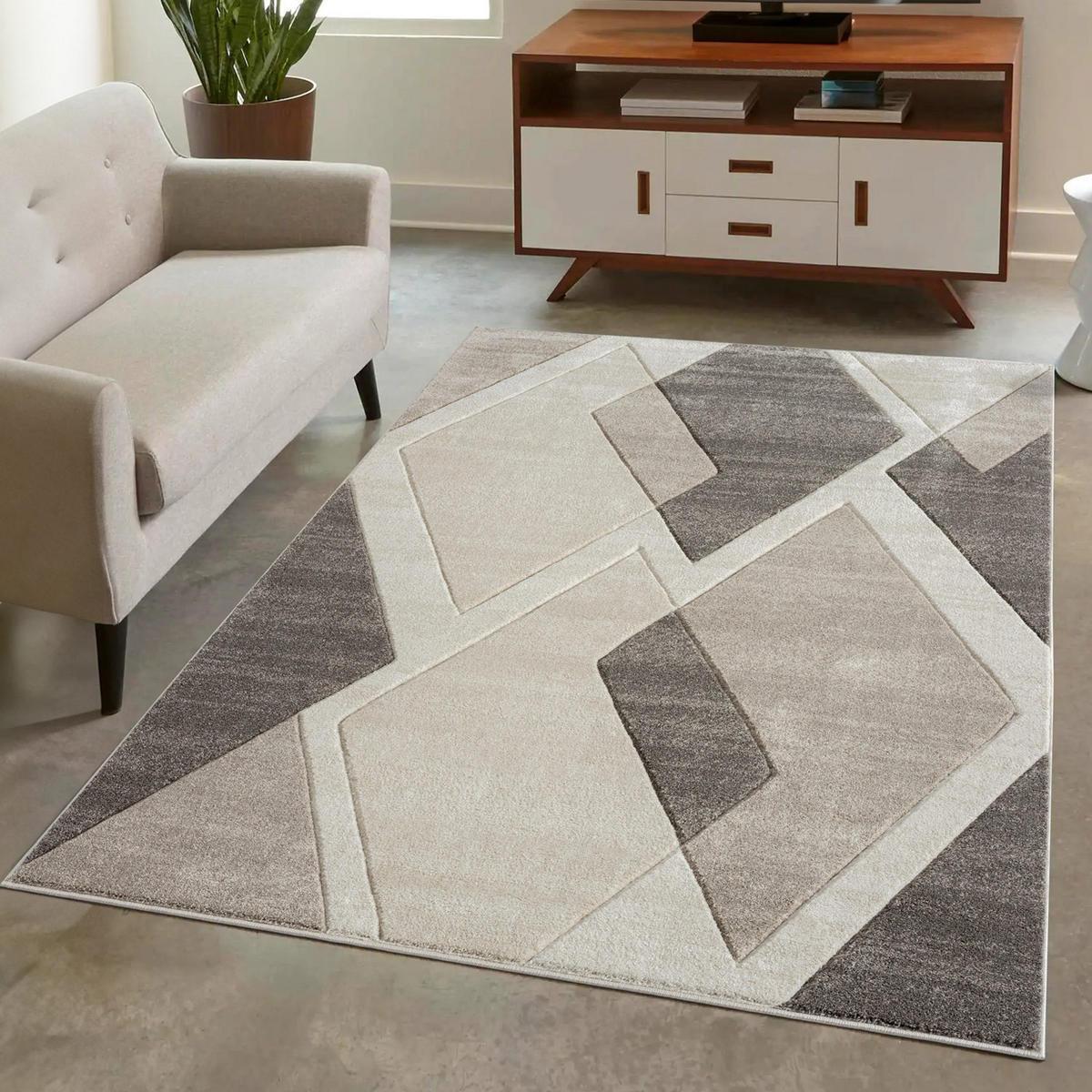 KURZFLOR-TEPPICH Bonito 7167 Braun 160x230 cm - Braun, Textil (160/230cm) - carpet city
