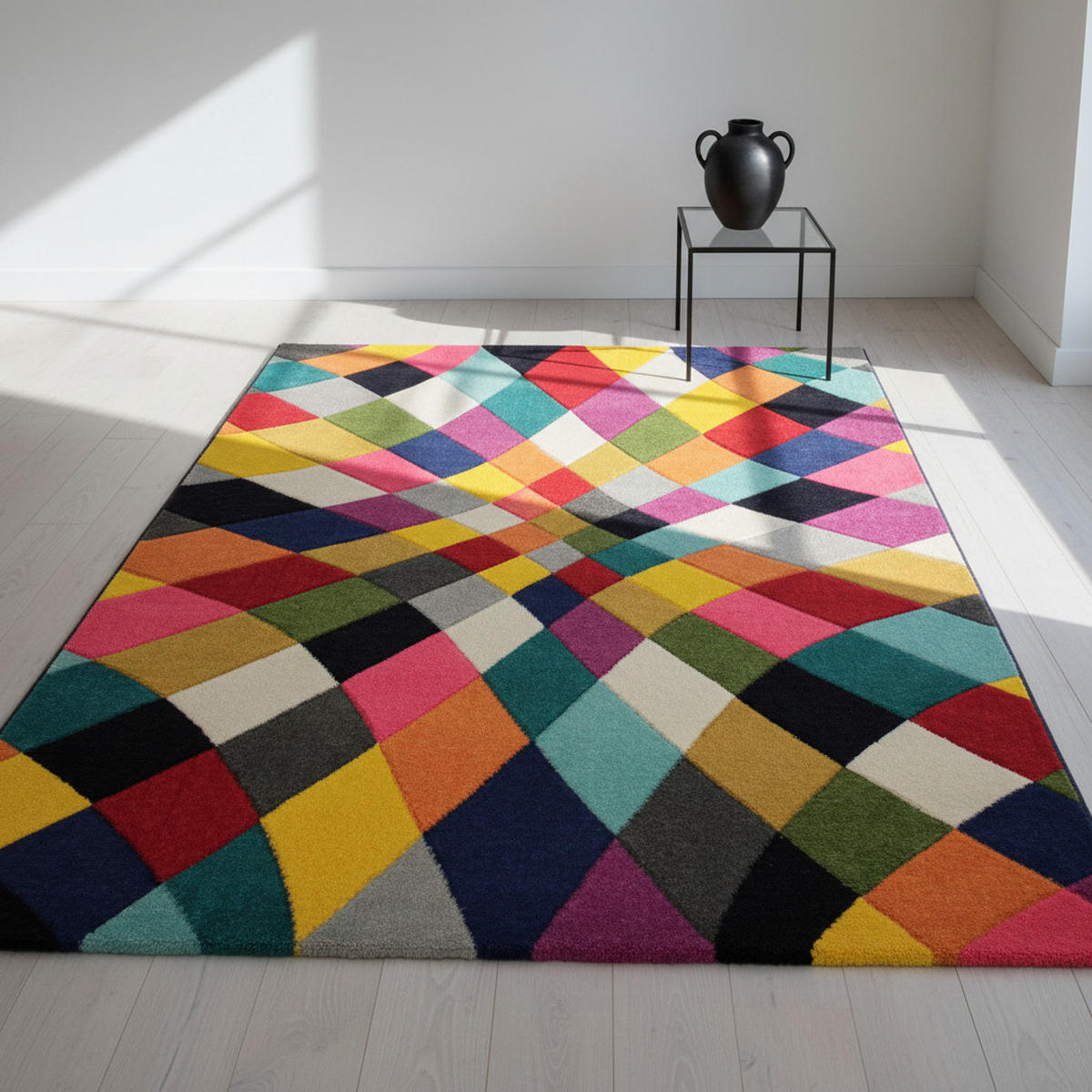 TEPPICH Geometrisch-Design, hochdicht, mit Jute-Rücken MEON KARL, Multi 200x290 cm - Multicolor, Textil (200/290cm) - KADIMA DESIGN
