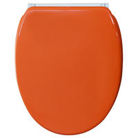 WC-SITZ mit Absenkautomatik & Top Fix Orange - Orange, Holzwerkstoff (37.7/5.5/48cm) - Sanilo