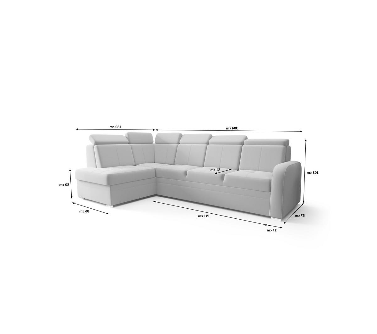 ECKSOFA KONGO RBN11, Eckcouch in L-Form mit Schlaffunktion, Farbe: Gelb, Velourstoff, Ottomane Links - Gelb, Textil (304/180cm) - O-Sofa