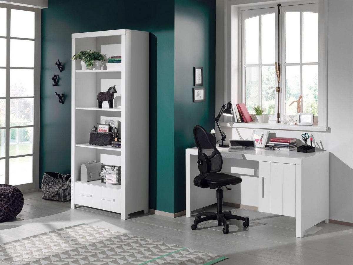 BEIMÖBEL Set Karalynn Jugendzimmer Möbel Set MDF Weiß ERCO10 - Weiß, Holzwerkstoff (137/70/1cm) - 58aufmkessel