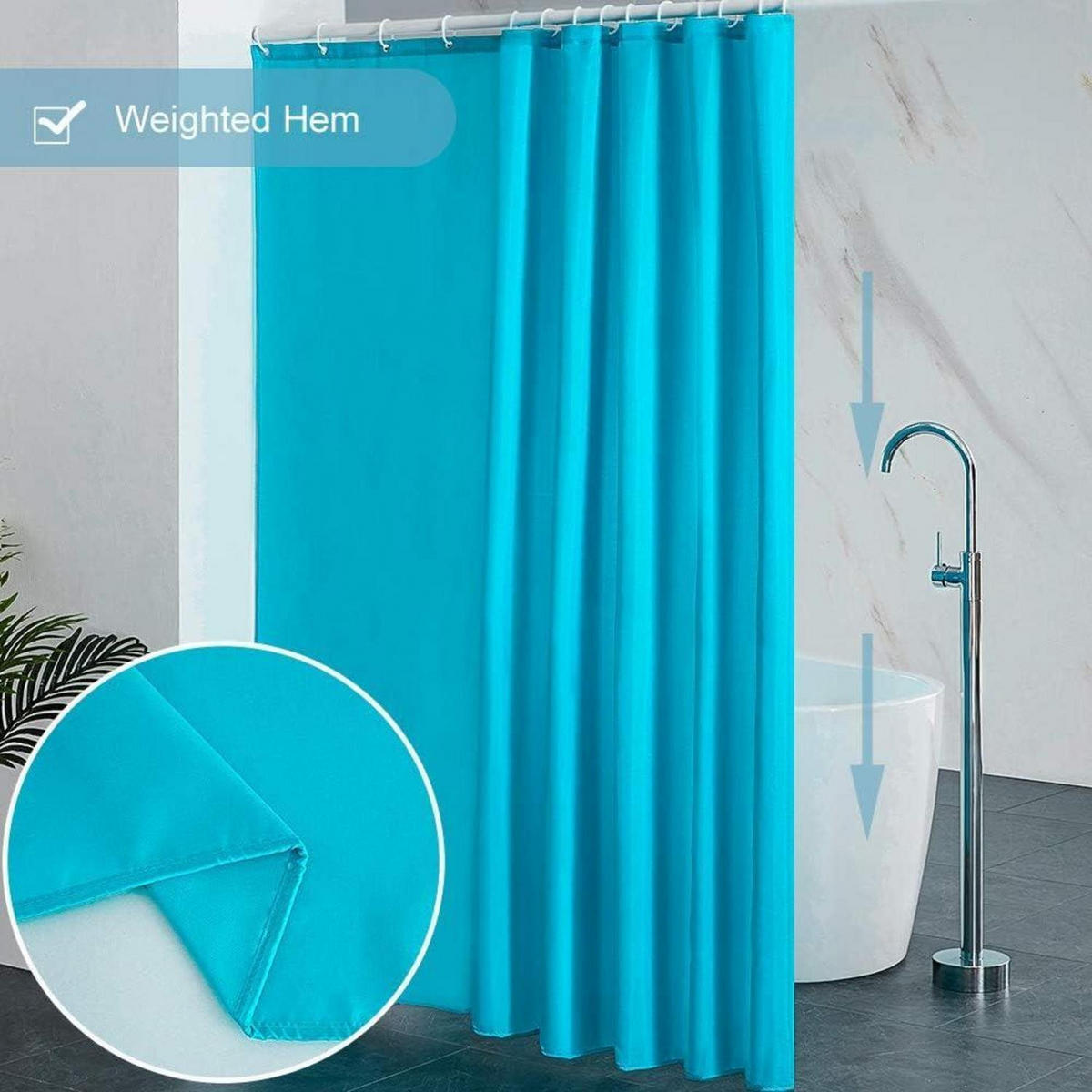 DUSCHVORHANG Aquamarine 244 x 200 cm - Türkis, Textil (200/244cm)