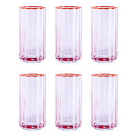 LONGDRINKGLAS (6er-Set) Fiori - Pink, Glas (0.48L) - Butlers