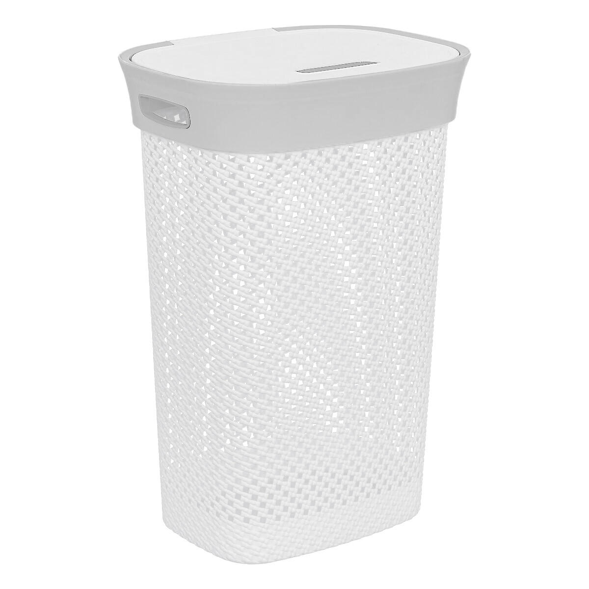 WÄSCHEKORB Hamper 60 l 42/33/61 cm - Weiß, Kunststoff (33/61/42cm) - 5five Simply Smart