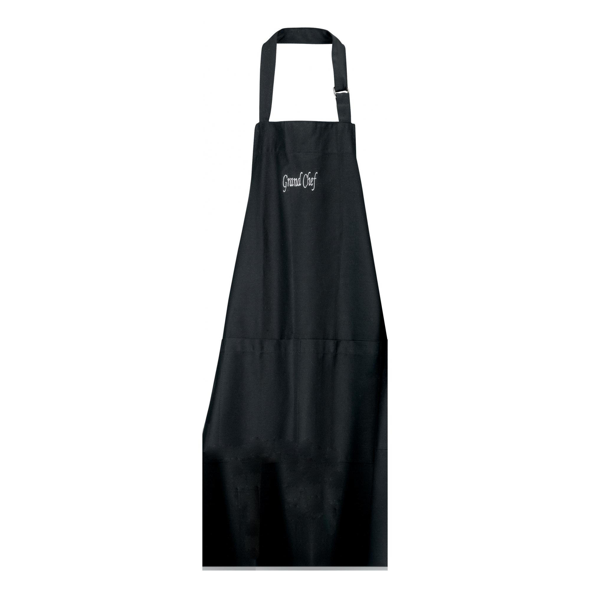 KÜCHENSCHÜRZE Grand chef schwarz 75 x 90 cm - Schwarz, Textil (90/75cm) - Winkler