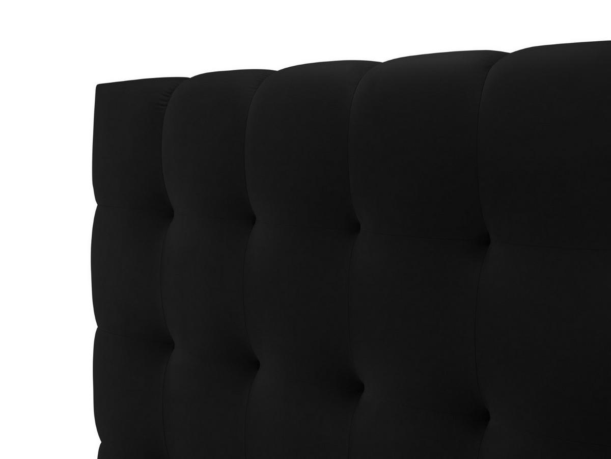 BETT mit Bettkasten und Doppelkopfteil Mamaia aus Samt schwarz 160x200cm - Schwarz, Textil (160/200cm) - Micadoni