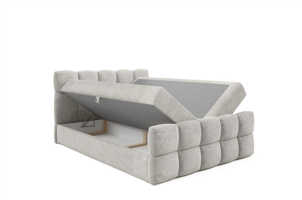 BOXBETT Satine Premium - Braun, Holzwerkstoff/Textil (200/200cm) - Fun Möbel