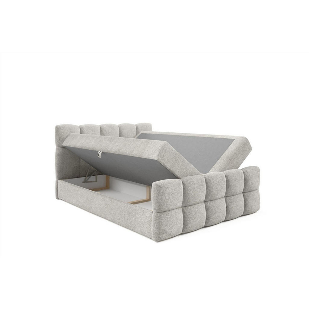Thumbnail - Fun Möbel Boxbett, Creme, Textil, 180x200 cm, Schlafzimmer, Betten, Boxspringbetten