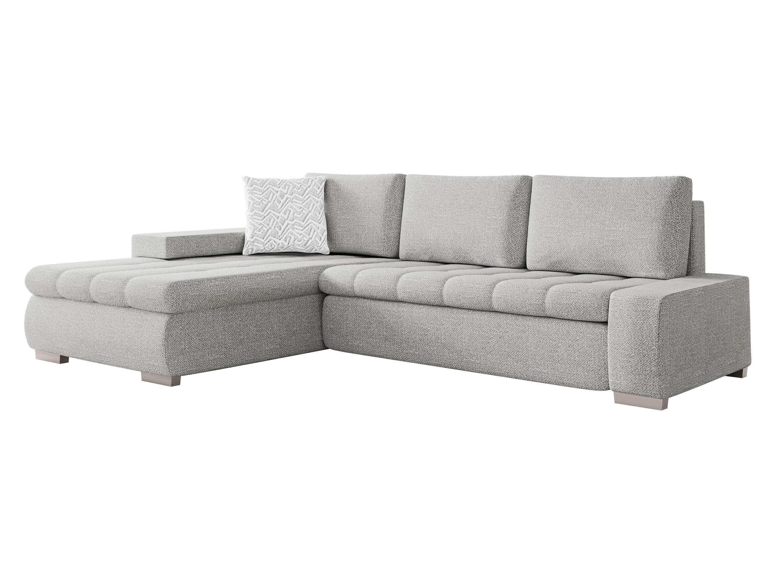 ECKSOFA Orkan Mini Premium - Silberfarben, Holz/Textil (265/185cm) - MIRJAN24