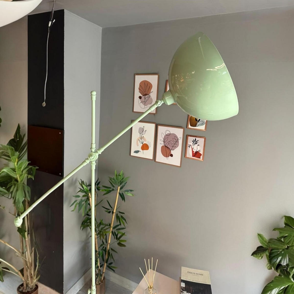 STEHLAMPE Stelan aus Metall mit E27, verstellbarer Lampenschirm - Mintgrün, Metall (37/37/171cm) - Bamyum