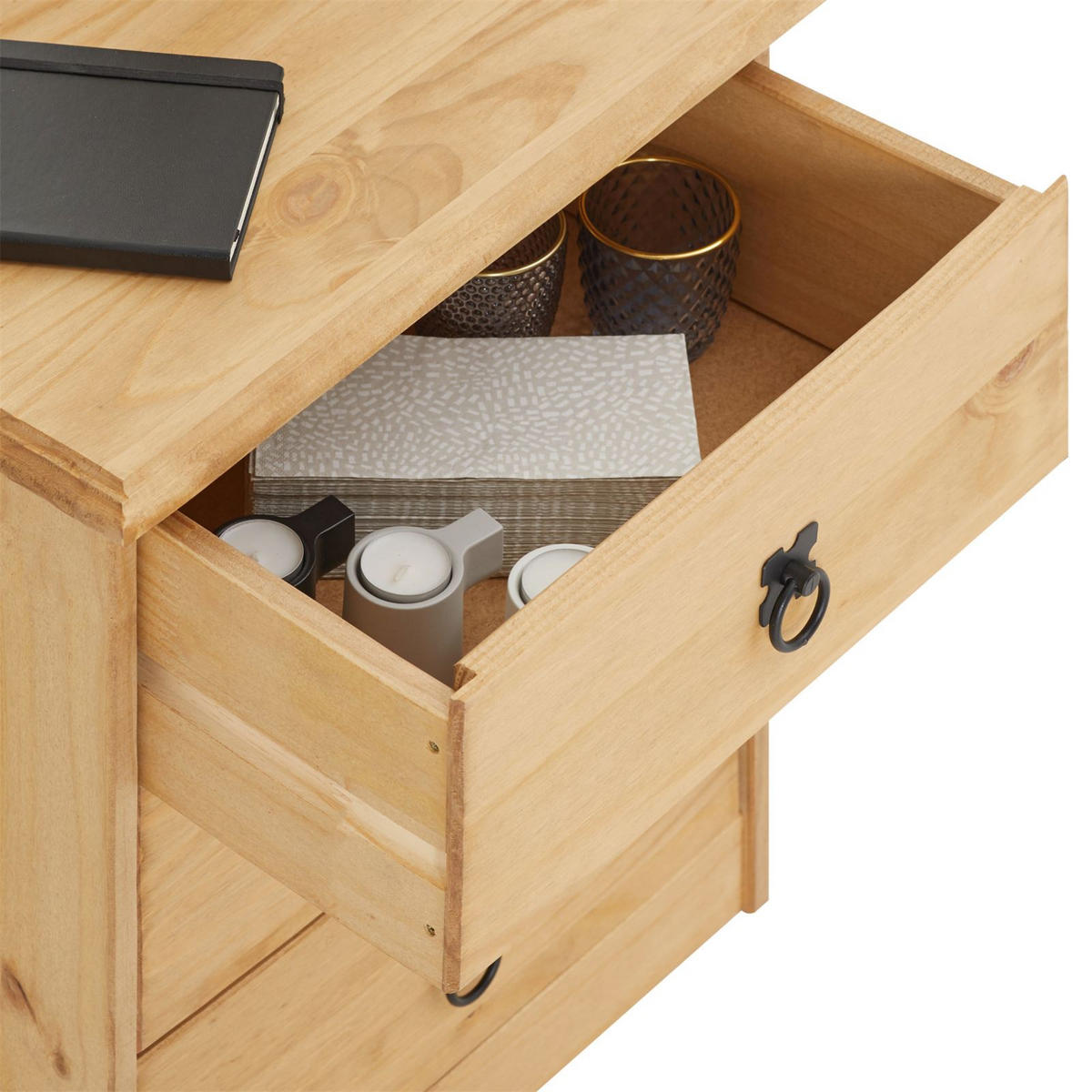 NACHTKOMMODE BARRIO - Naturfarben, Holz (47/57/37cm) - CARO-Möbel
