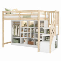HOCHBETT mit Stauraum und Kleiderschrank 90x200 cm Holz/Weiß - Wengefarben, Holz (90/200cm) - Meubliv