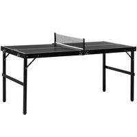 MINI-TISCHTENNISPLATTE DE-18974 klappbar, kompakt Schwarz - Schwarz, Metall (76/152cm) - ComfortXL
