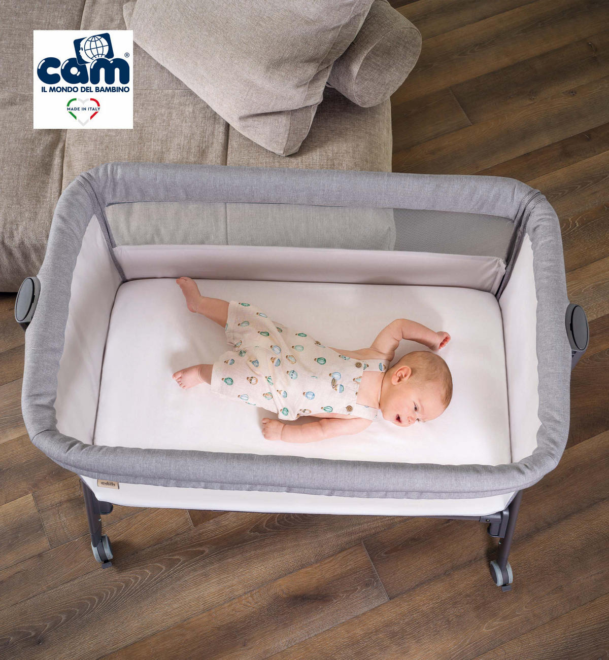 BABY-BEISTELLBETT Sempreconte Joy - Grau, Kunststoff/Textil (137/947cm) - Cam il Mondo del Bambino S.p.A.